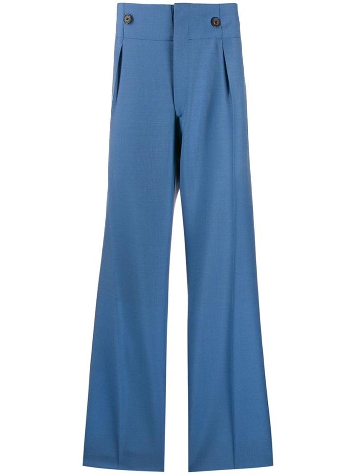 Lanvin Button Detail Tailored Trousers - Blue