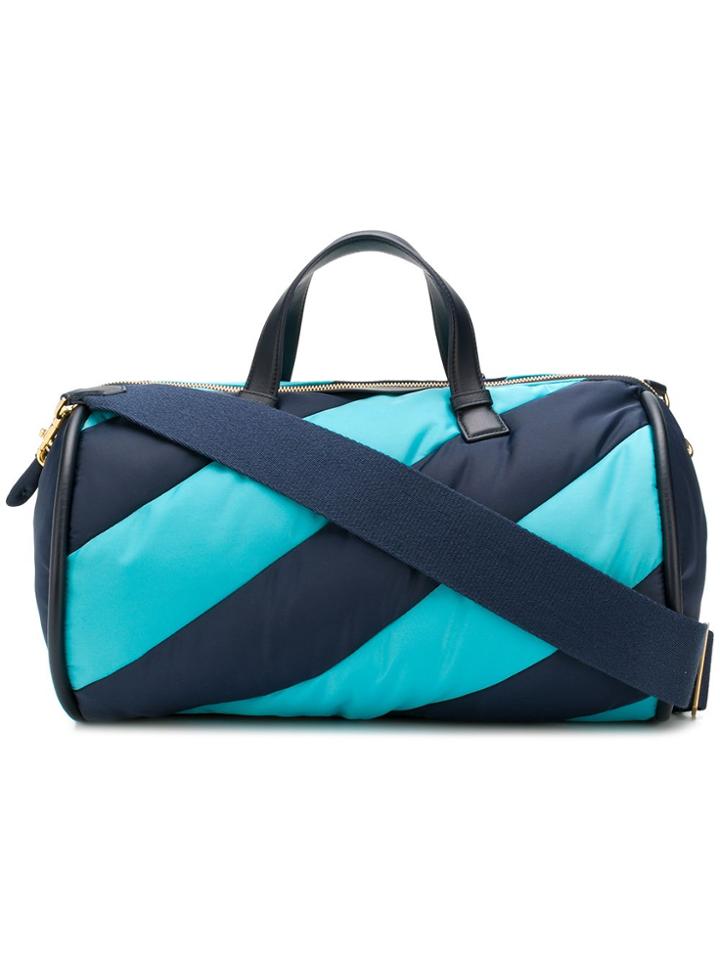 Anya Hindmarch Barrel Stripes In Marine Multi Nylon - Blue