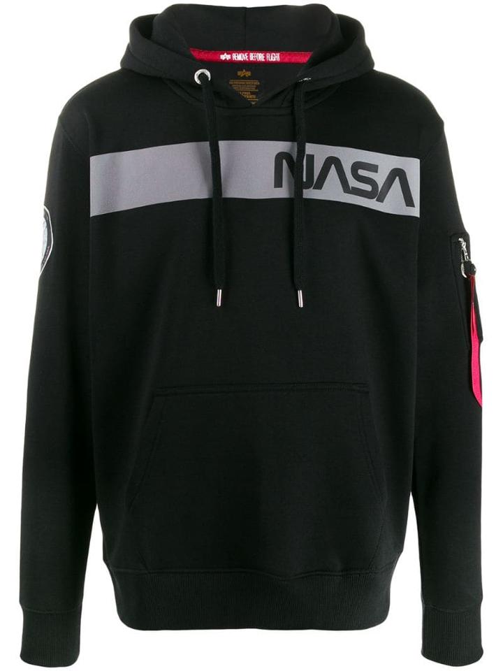 Alpha Industries Nasa Printed Hoodie - Black