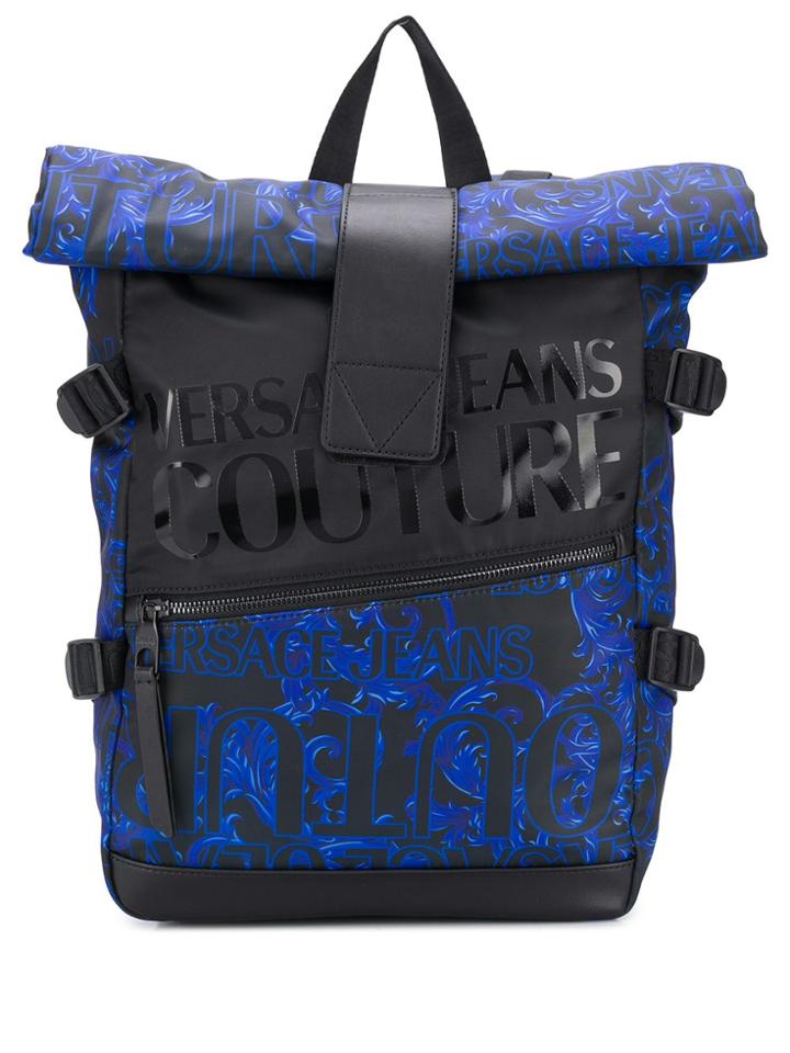 Versace Jeans Couture Logo Print Backpack - Black