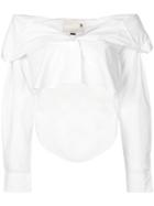 R13 Off-shoulder Shirt - White