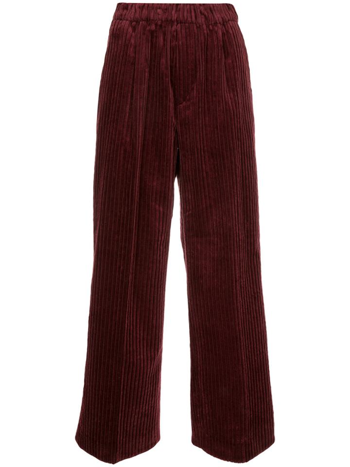 Astraet Ribbed Cropped Trousers - Red