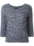 Boutique Moschino Three-quarters Sleeve Jumper, Women's, Size: 38, Blue, Cotton/polyamide