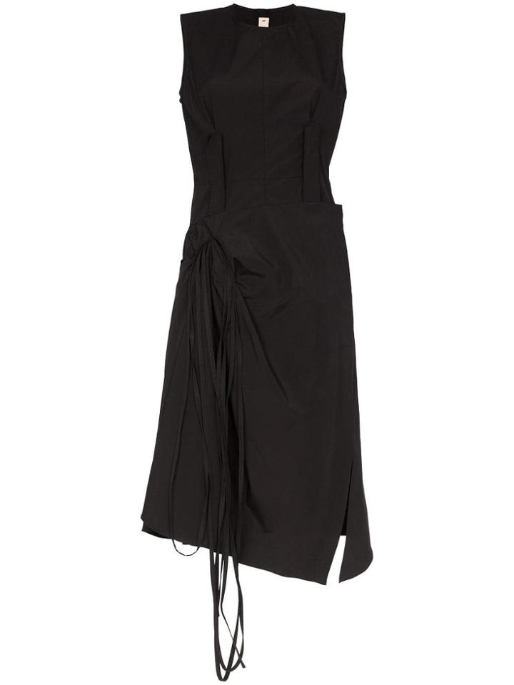 Marni Wrap Skirt Cotton Midi Dress - 00n99 Black