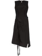 Marni Wrap Skirt Cotton Midi Dress - 00n99 Black