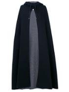 Maison Margiela - Long Hooded Cape - Women - Cashmere - S, Blue, Cashmere