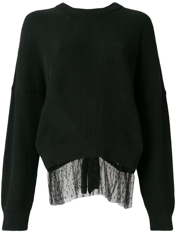 Red Valentino Mesh Trim Jumper - Black