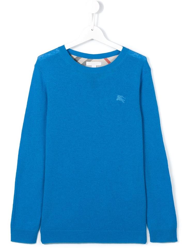 Burberry Kids Round Neck Jumper, Boy's, Size: 14 Yrs, Blue