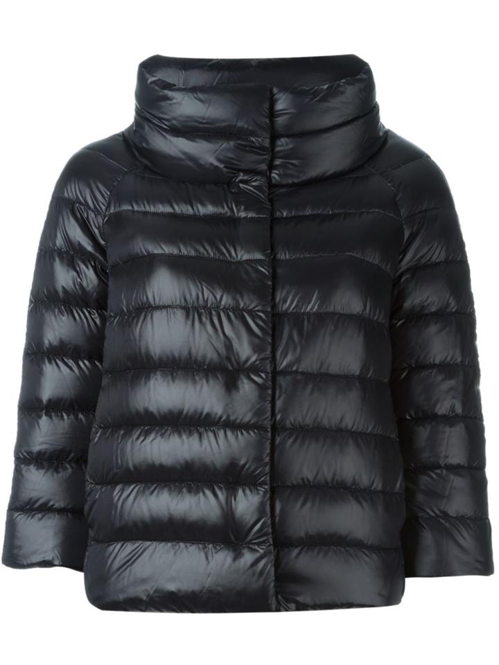 Herno Cropped Sleeve Padded Jacket - Black