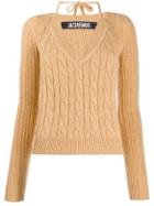 Jacquemus Layered Cable-knit Jumper - Neutrals