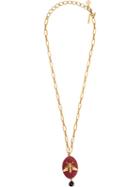 Oscar De La Renta Stone Pendant Necklace - Red