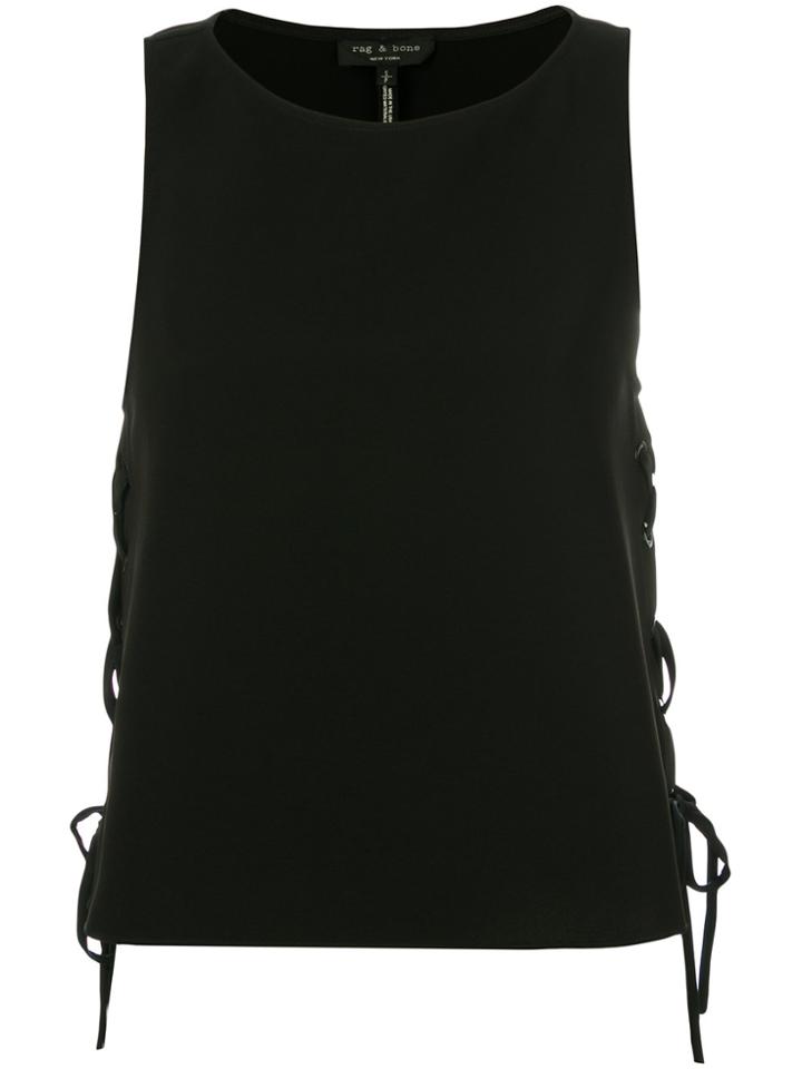 Rag & Bone Lace-up Laterals Cropped Tank - Black