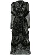 Jovonna Star Print Flared Dress - Black