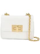 Tom Ford Twist Lock Crossbody Bag, Women's, White, Calf Leather/sheep Skin/shearling/brass
