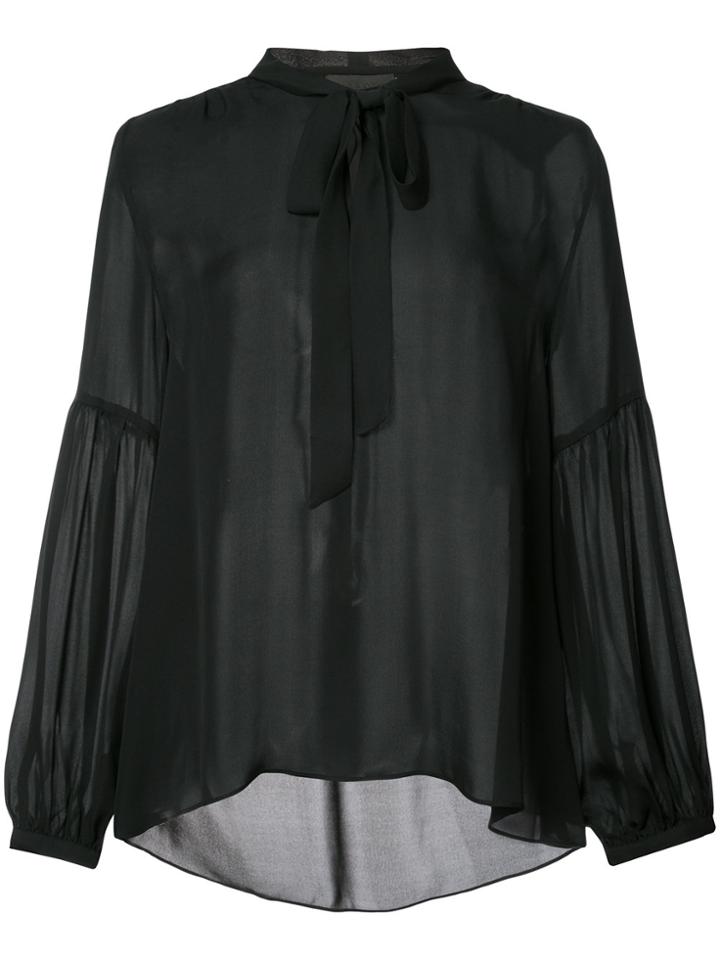 Nili Lotan Pussybow Blouse - Black
