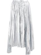 Juun.j Asymmetric Pleated Skirt - Silver