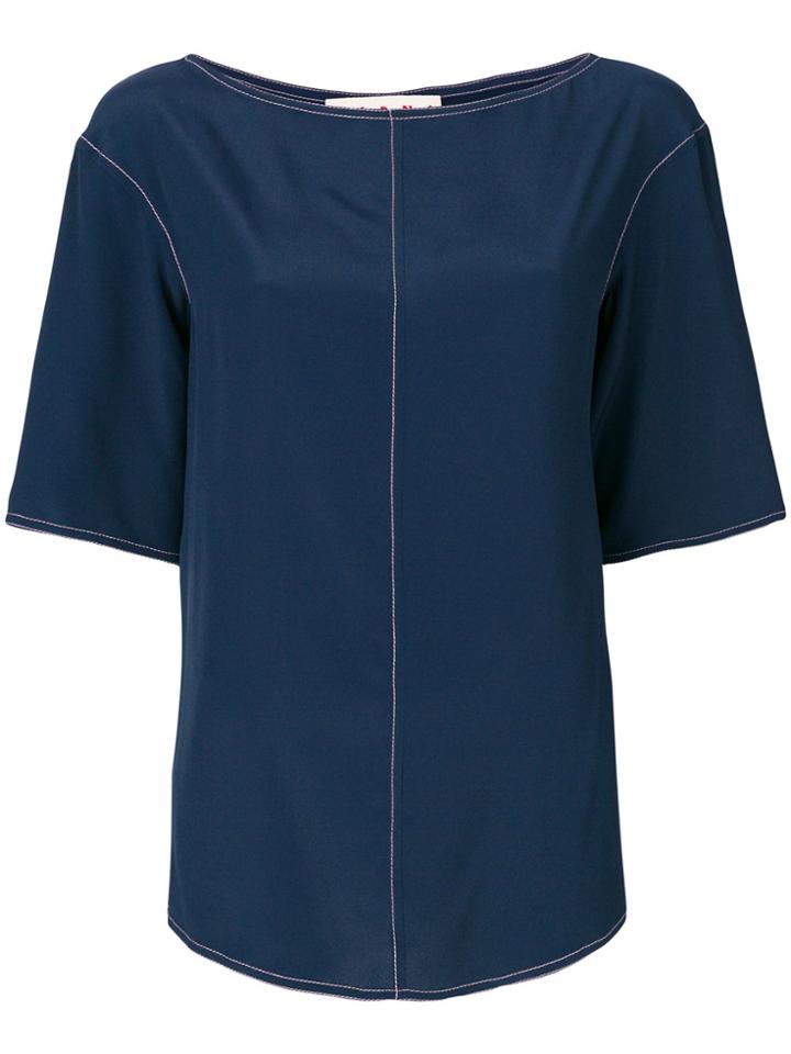 Marni Boat Neck Blouse - Blue