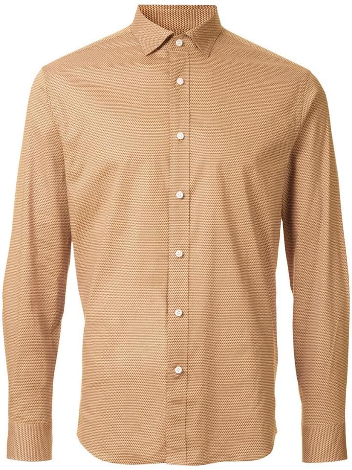 Kent & Curwen Dot Print Long Sleeve Shirt - Yellow & Orange