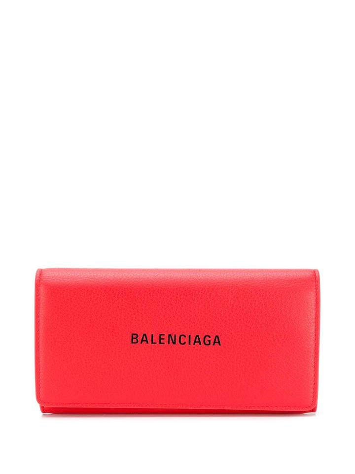 Balenciaga Everyday Logo Mini Wallet - Red