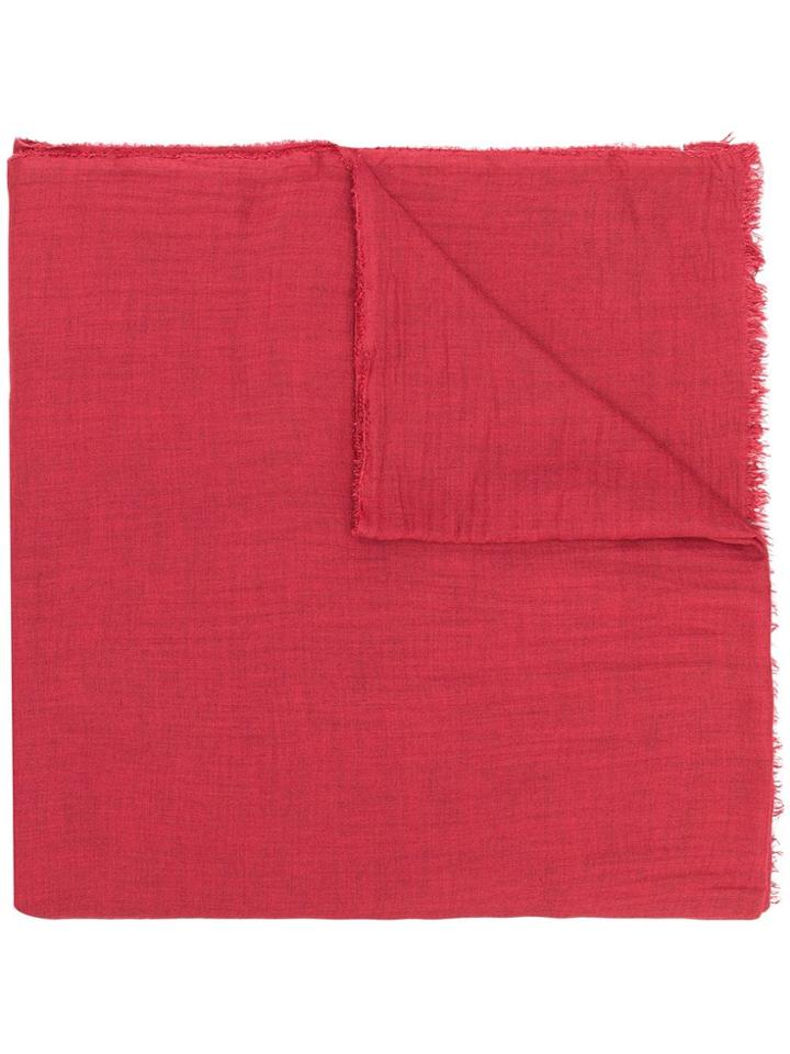 Faliero Sarti Frayed Hem Scarf - Red