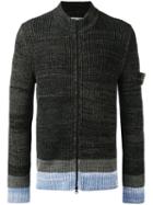 Stone Island (blue) - Ribbed Knit Cardigan - Men - Cotton - Xxl, Cotton