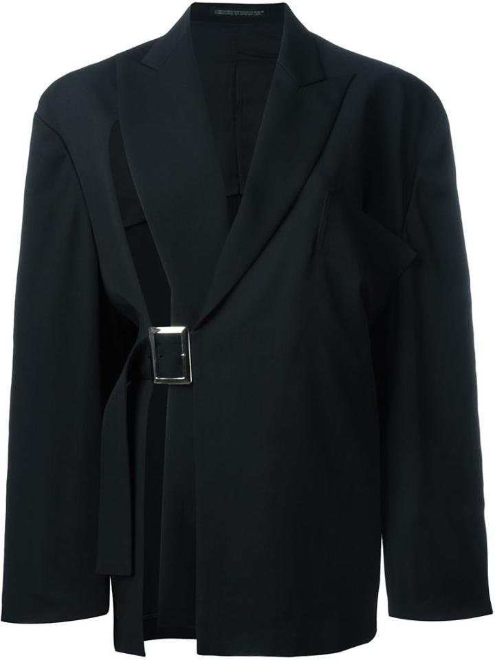 Yohji Yamamoto Vintage Slashed Collar Belted Jacket