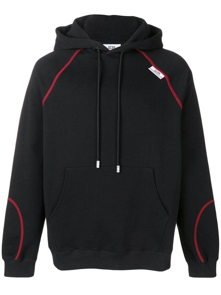 Gcds Contrast Stitch Hoodie - Black