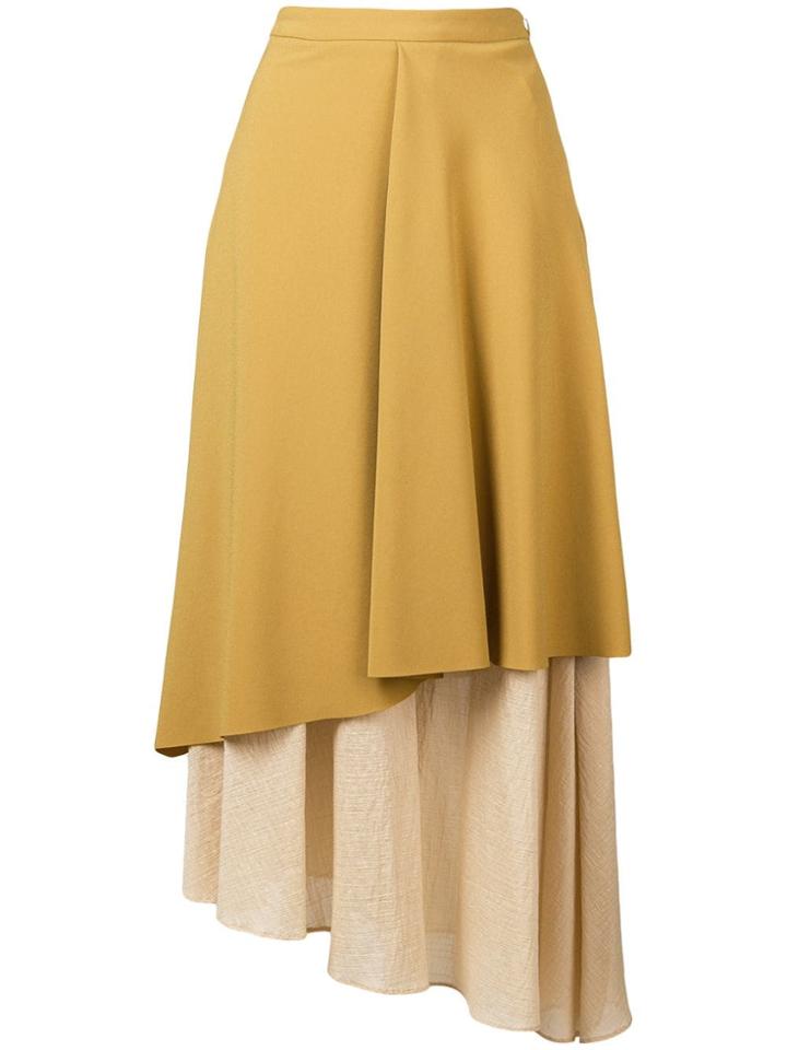Chalayan Layered Midi Skirt - Yellow