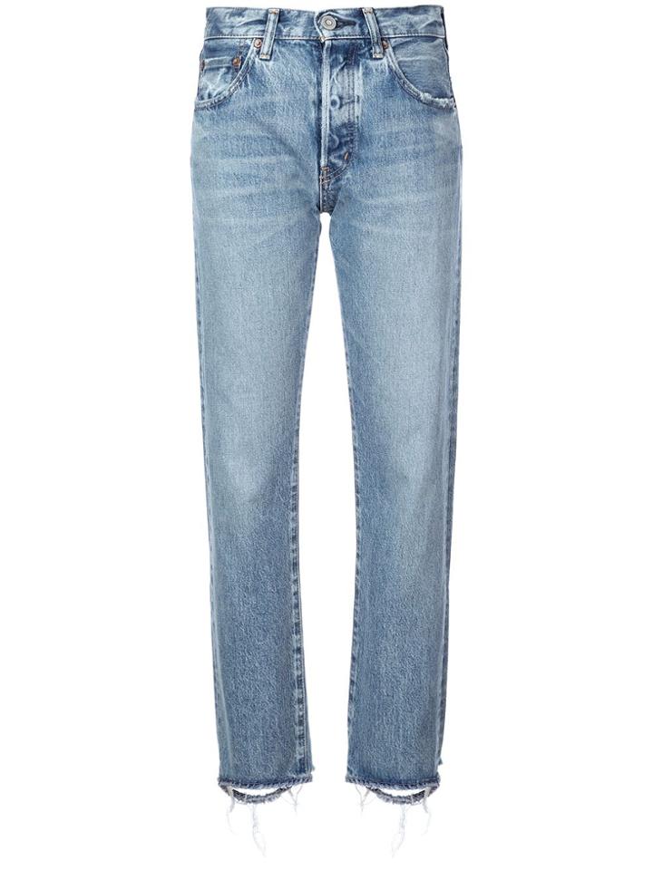 Moussy Vintage Cropped Denim Jeans - Blue