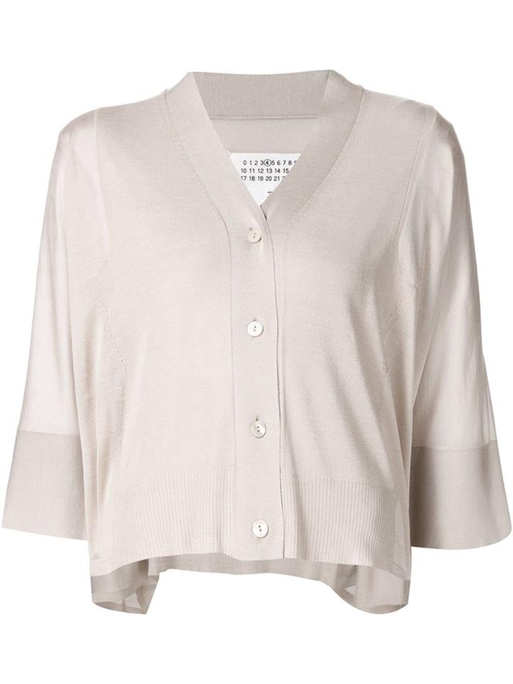 Maison Margiela Cropped Cardigan - Nude & Neutrals