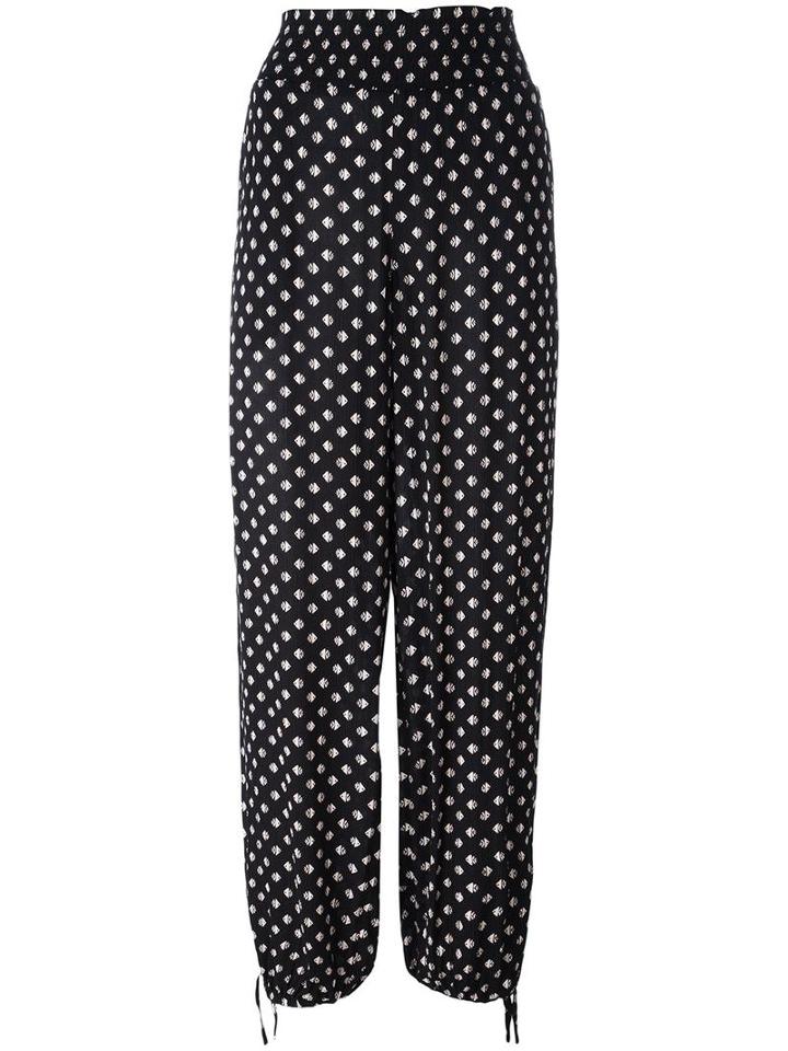 Tory Burch 'kingfish' Print Trousers, Women's, Size: Small, Black, Viscose