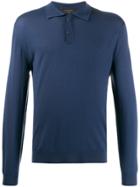 Ermenegildo Zegna Knitted Polo Shirt - Blue