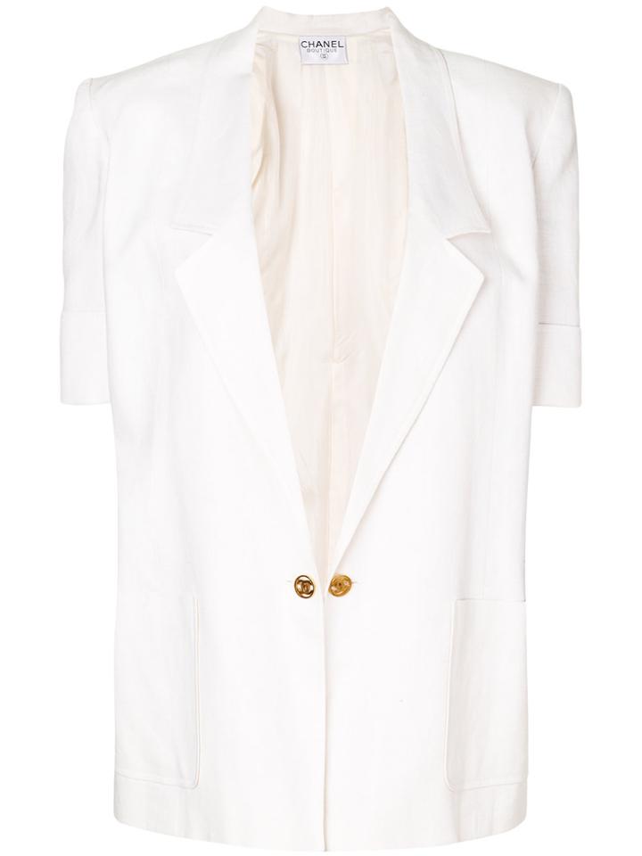 Chanel Vintage Shortsleeved Boxy Blazer - White