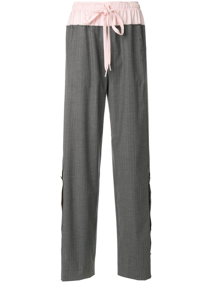 Cédric Charlier Drawstring Wide-leg Pants - Grey