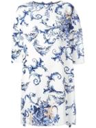 Antonio Marras Jewel Neck Dress, Women's, Size: 46, White, Viscose/polyester/spandex/elastane/cupro