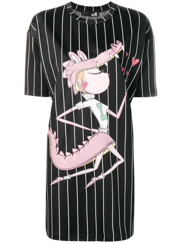 Love Moschino Cartoon T-shirt Dress - Black