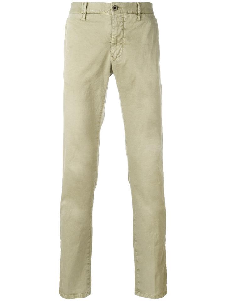 Incotex Tapered Trousers, Men's, Size: 35, Green, Cotton/spandex/elastane