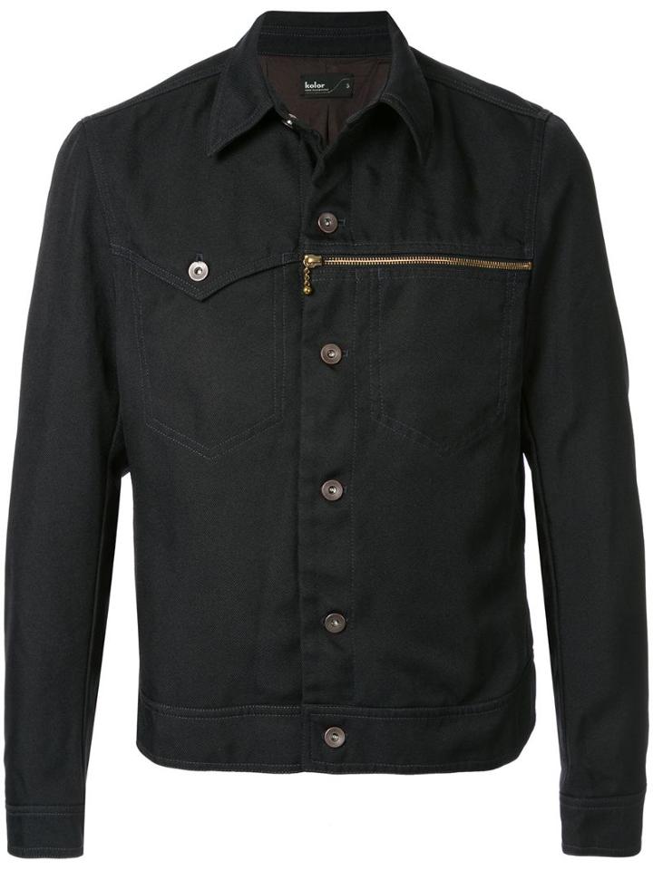 Kolor Mismatched Pocket Denim Jacket - Black