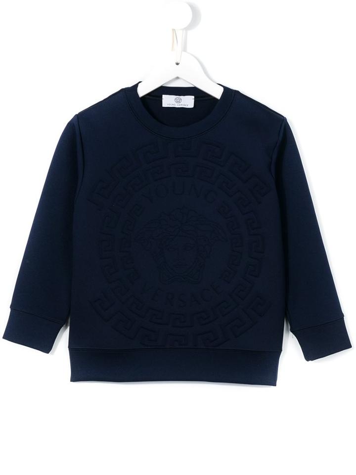 Young Versace Medusa Sweatshirt, Girl's, Size: 10 Yrs, Blue