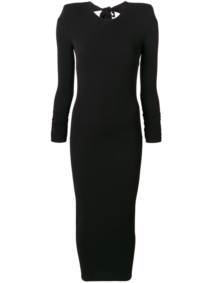 Alexandre Vauthier Structured Shoulder Midi Dress - Black
