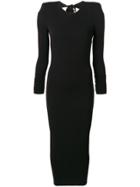 Alexandre Vauthier Structured Shoulder Midi Dress - Black