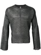 Rick Owens Ribbed Knit Sweater - Grey