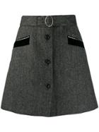 Miu Miu Belted A-line Skirt - Grey
