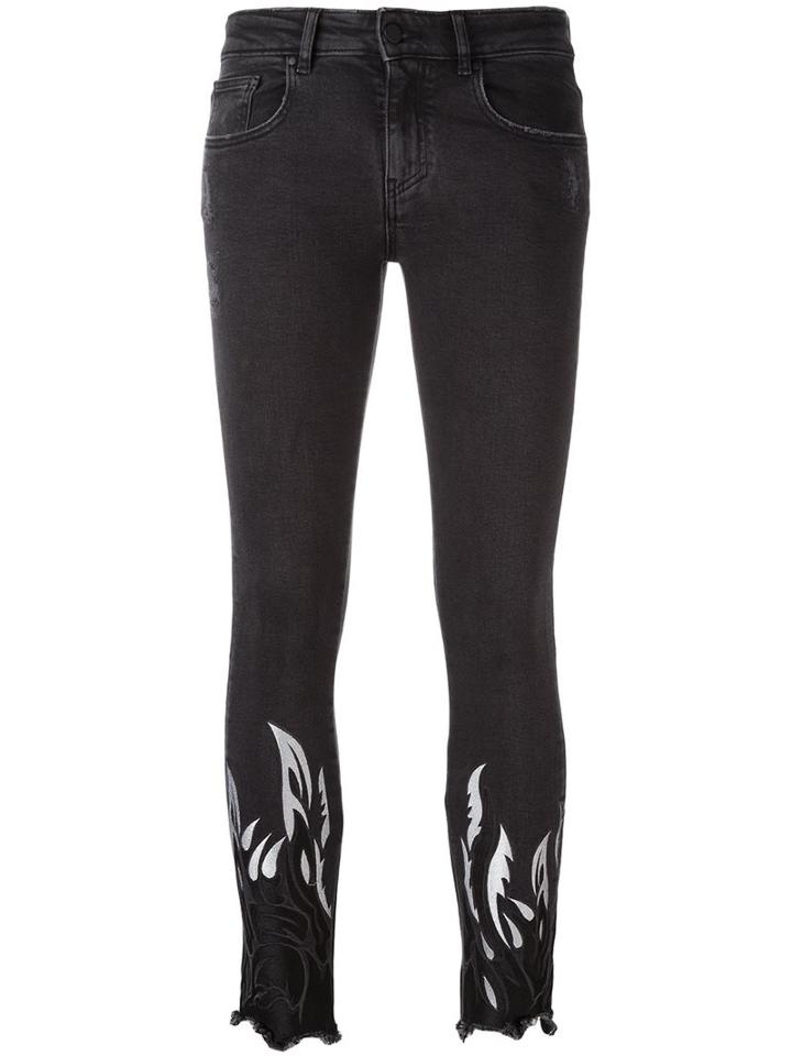 Filles A Papa Tribal Embroidery Cropped Trousers