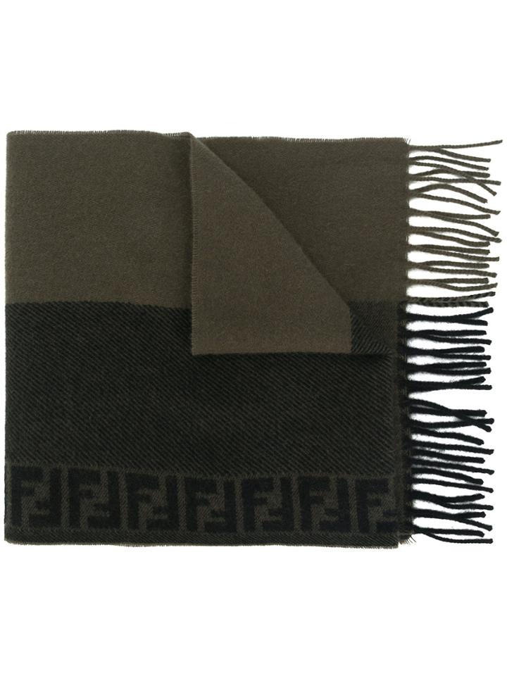Fendi Ff Logo Scarf - Green