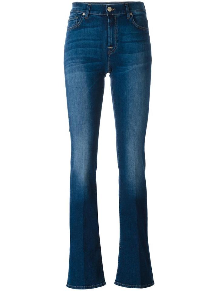 7 For All Mankind Bootcut Jeans, Women's, Size: 31, Blue, Cotton/polyester/lyocell/spandex/elastane