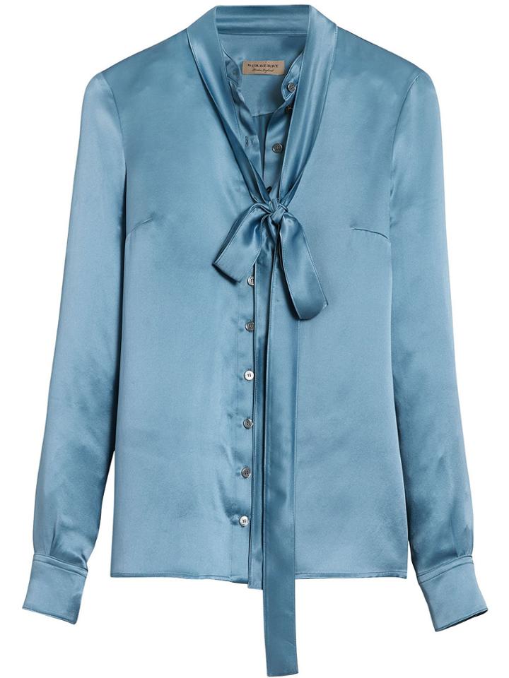 Burberry Tie-neck Shirt - Blue