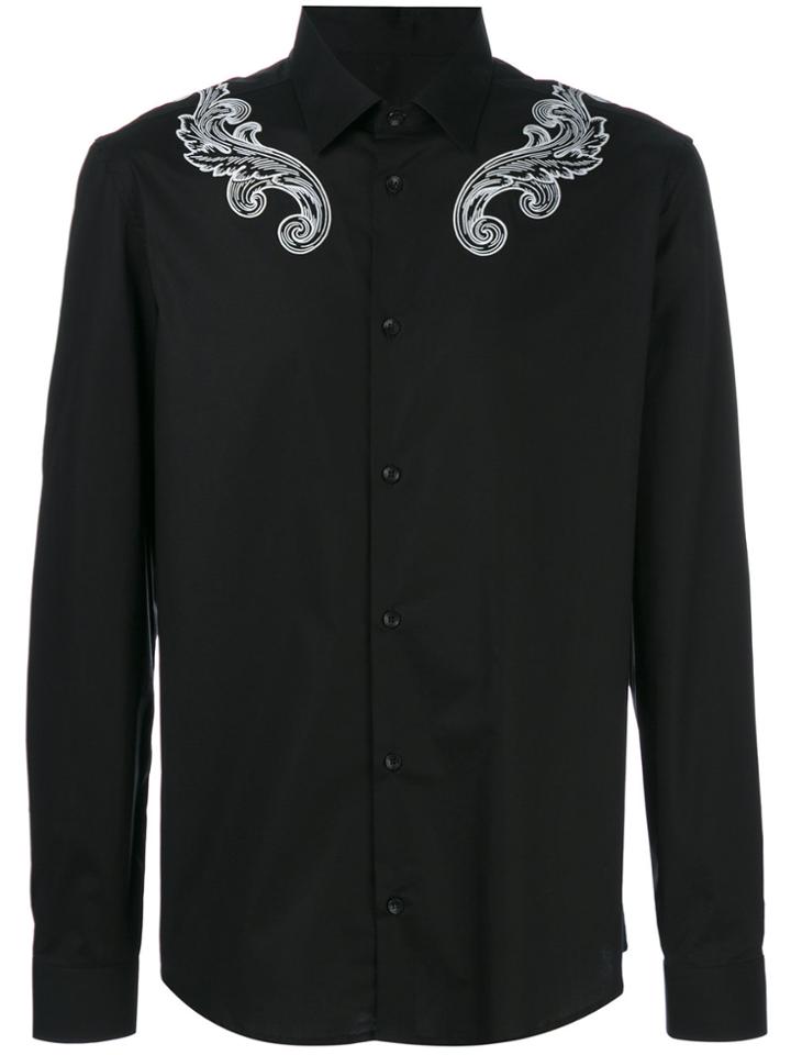 Versace Collection Swirly Patterned Shirt - Black