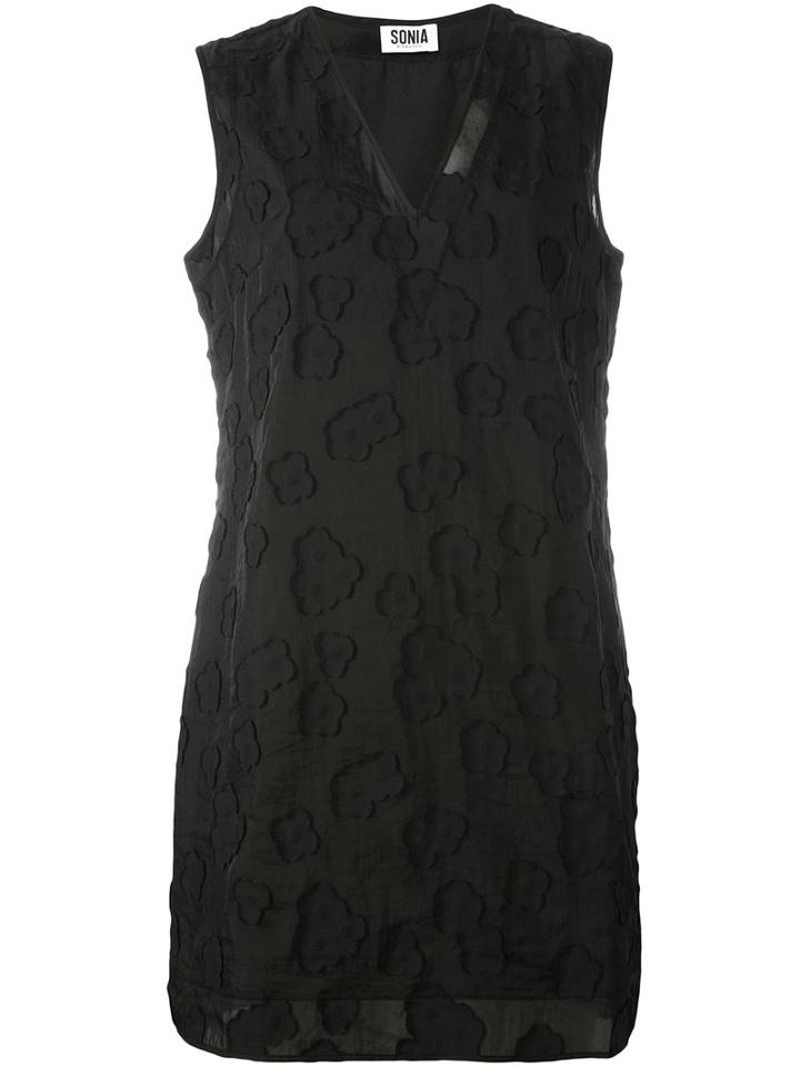 Sonia By Sonia Rykiel Sheer Detailing Shift Dress, Women's, Size: 38, Black, Cotton/polyamide