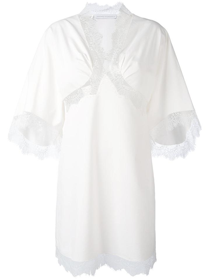 Francesco Scognamiglio - Lace Detail Shift Dress - Women - Cotton/polyamide/spandex/elastane - 44, White, Cotton/polyamide/spandex/elastane